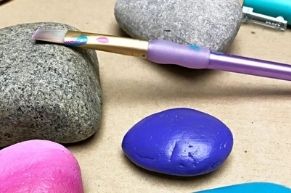 Rocks and paintbrush