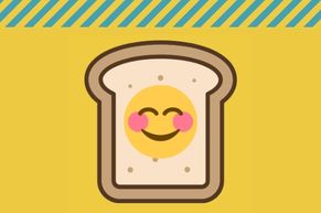 sandwich with smiley face